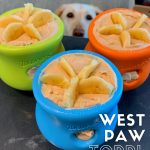 West Paw Toppl filled with Banana Mutt Crisp treat filling.